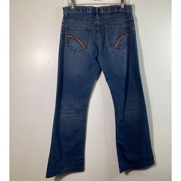 Womens Zara Jeans Flare Cut Low Waist Zip Fly 6/34 Blue Jeans - Picture 2 of 8